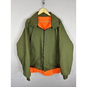 Vintage Sportchief Reversible Hunting Jacket Orange Green 2XL Canada Heavy